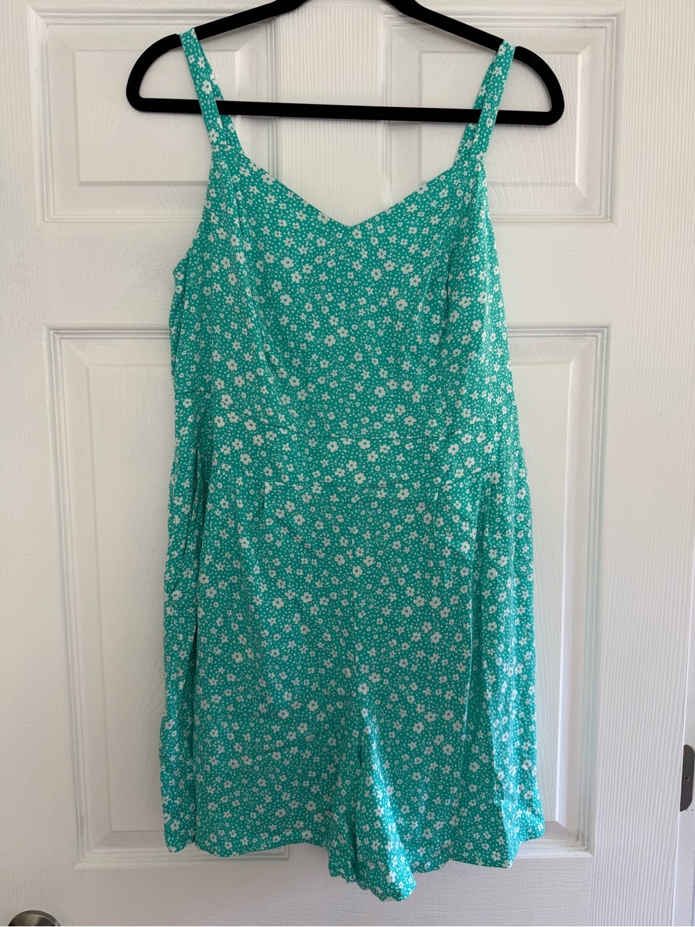 torrid Teal Floral V-Neck Romper